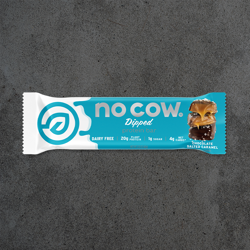 no cow chocolate salted caramel protein bar