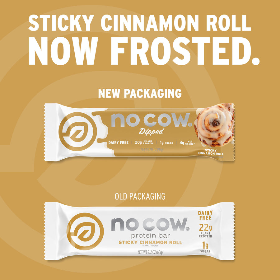 Dipped Sticky Cinnamon Roll Protein Bars