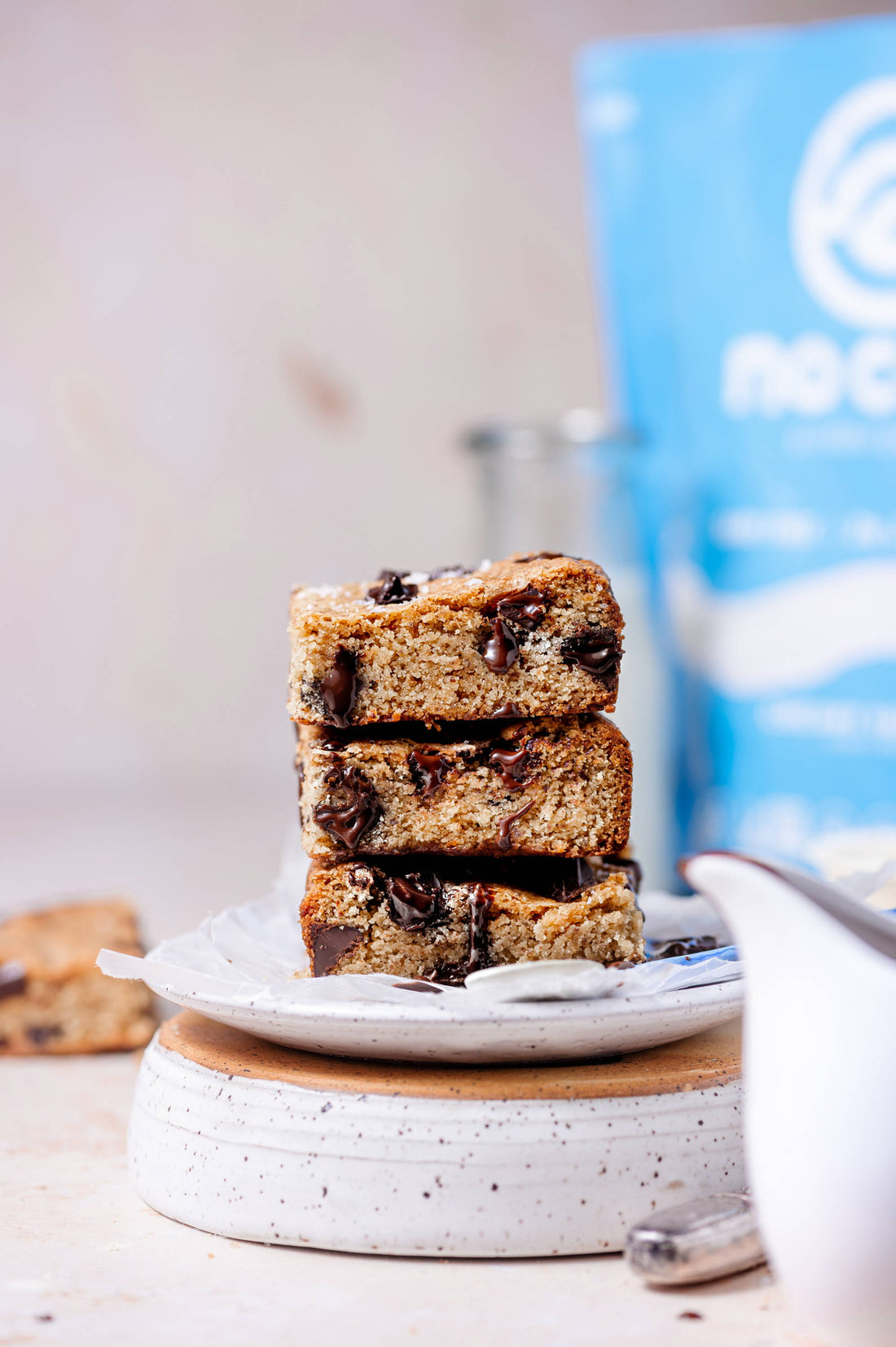 Vegan Chocolate Chip Protein Blondies