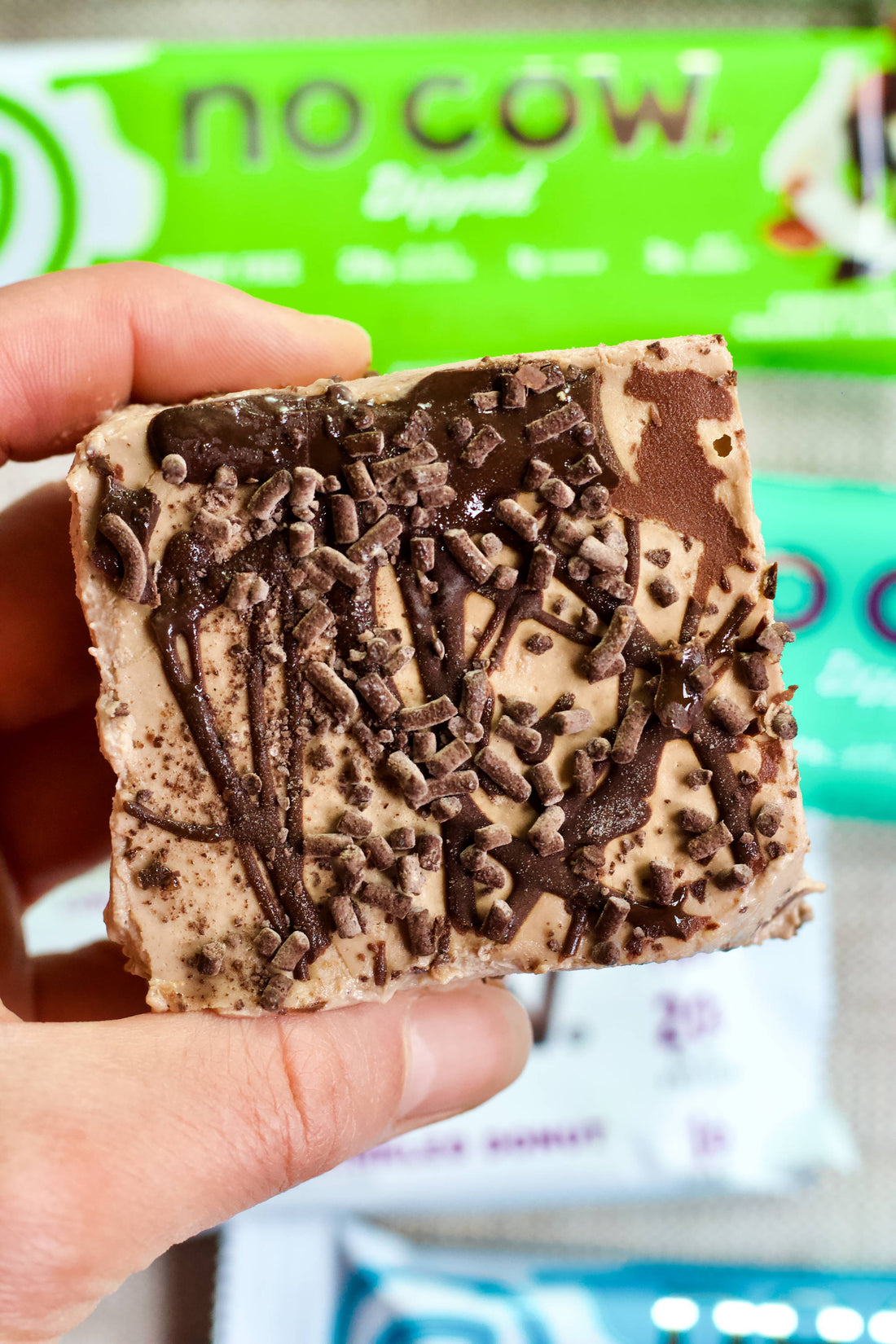 No-Bake Vegan Chocolate Donut Cheesecake Bars: Vegan, Gluten Free, Low Sugar
