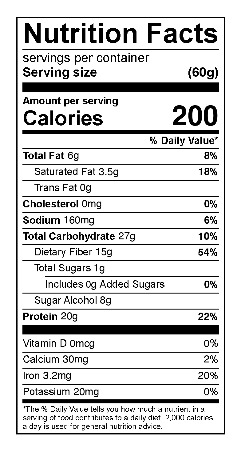 nutrition label