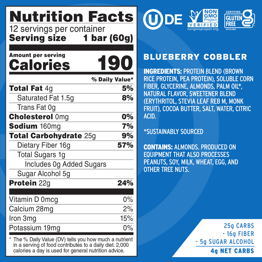 Blueberry Cobbler Protein Bars