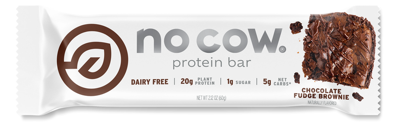 No Cow Upgraded - Fudge Brownie protein bar packaging shot