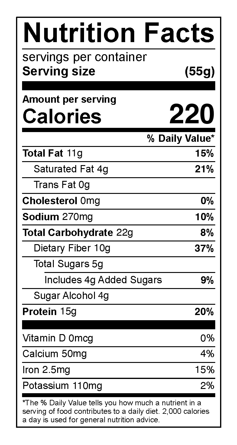 nutrition label