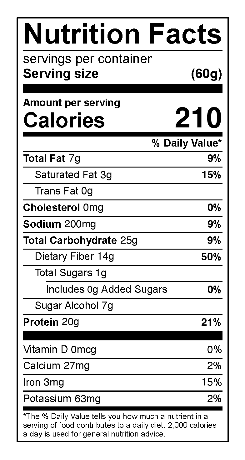 nutrition label