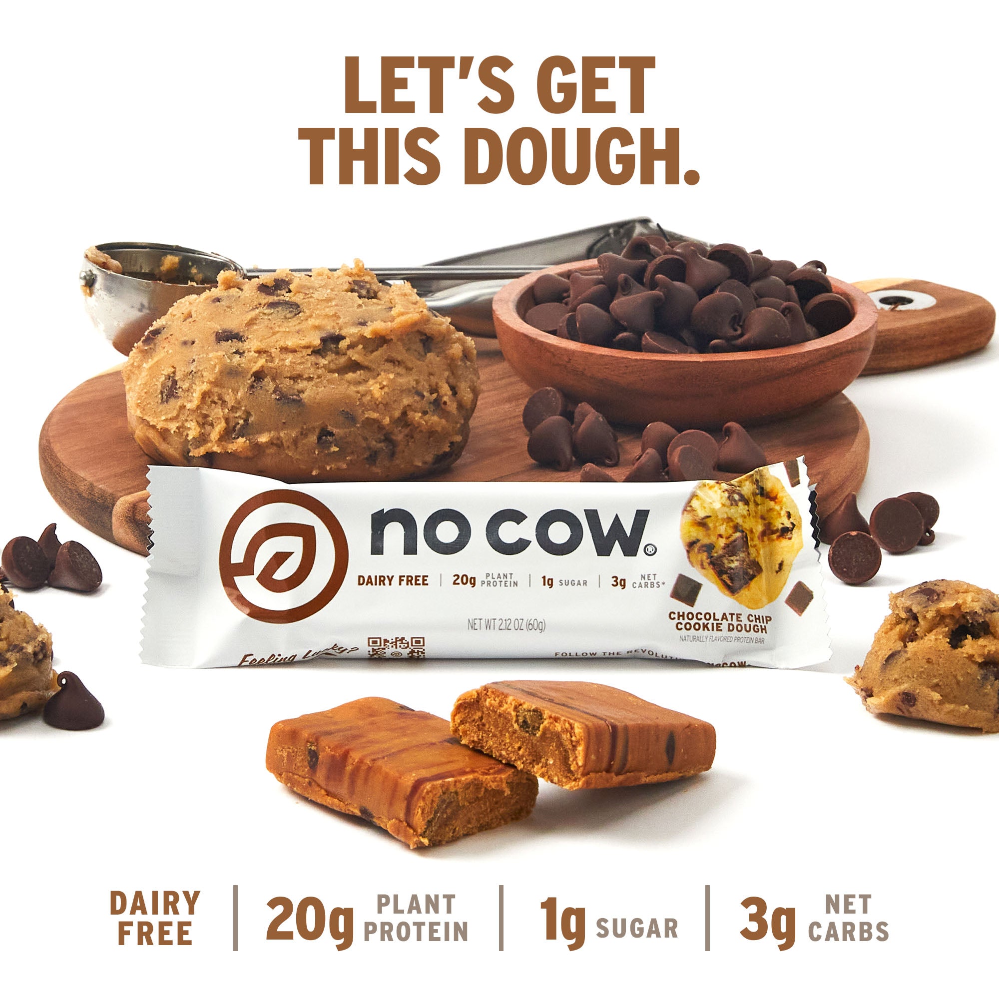 No Cow No Cow | Vegan Protein Bars | Chocolate Chip Cookie Dough