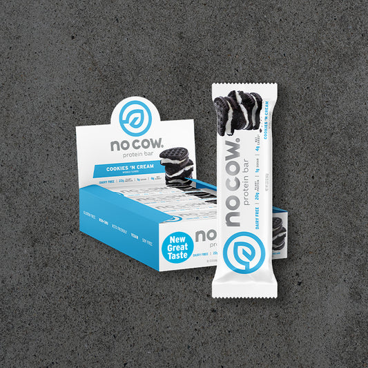 no cow cookies n cream protein bar caddy