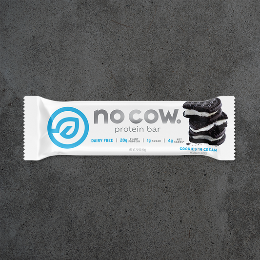 no cow cookies 'n cream protein bar