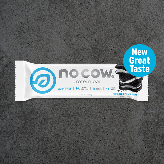 no cow cookies 'n cream protein bar