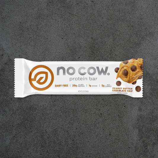 no cow peanut butter chocolate chip protein bar
