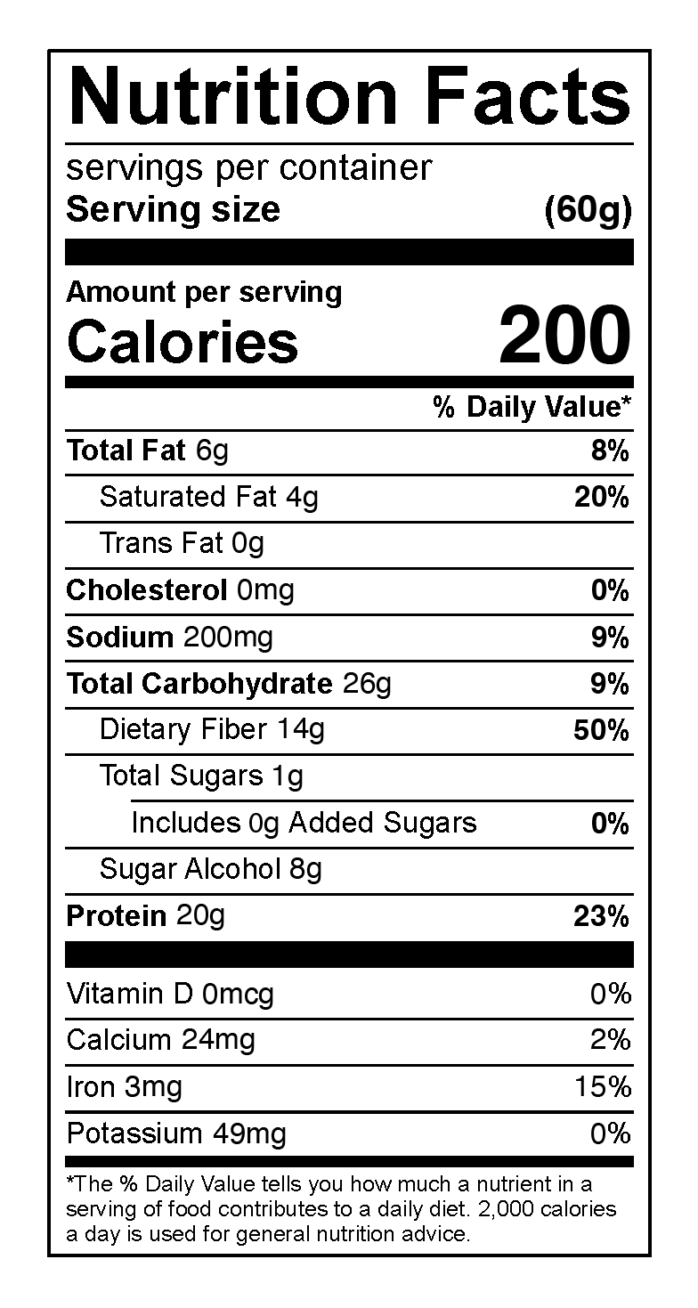 nutrition label